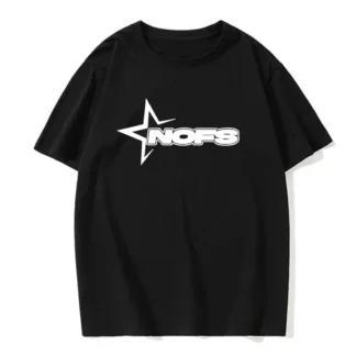 NOFS Black Casual Summer Cotton T-Shirt