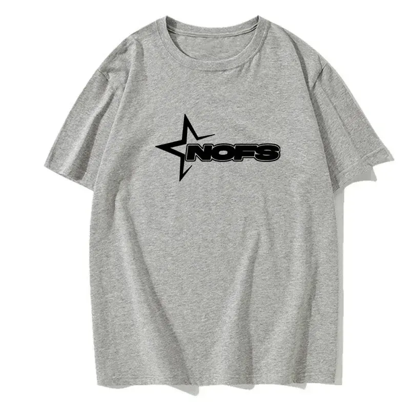 NOFS Grey Casual Summer Cotton T-Shirt NOFS Grey Casual Summer Cotton T-Shirt