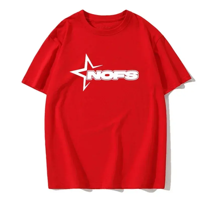 NOFS Red Casual Summer Cotton T-Shirt NOFS Red Casual Summer Cotton T-Shirt