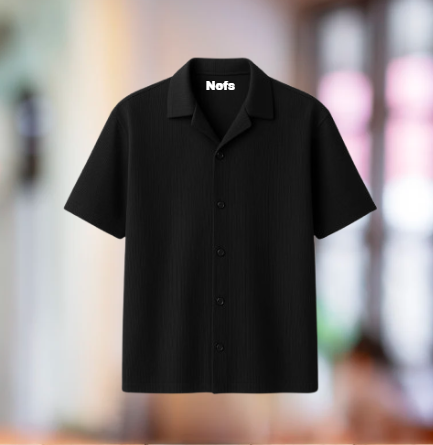 Nofs Textured Heavyweight Black T-Shirt Nofs Textured Heavyweight Black T-Shirt