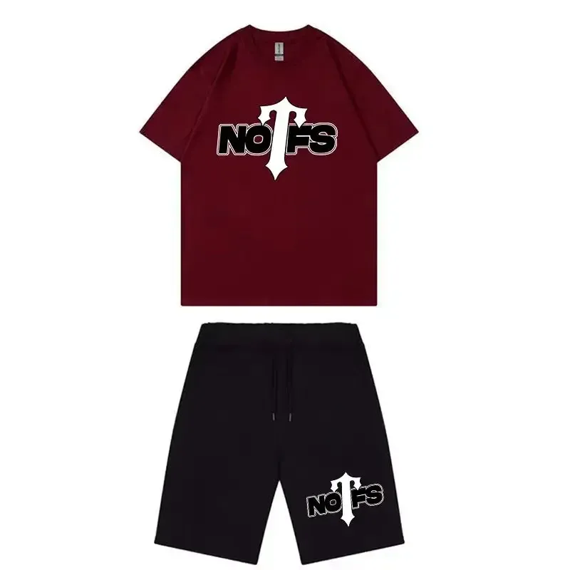 Nofs x Trapstar Summer Suit – Wine Red and Black Nofs x Trapstar Summer Suit – Wine Red and Black