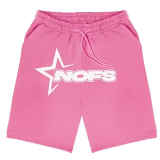 Pink Unisex Noneofus Shorts