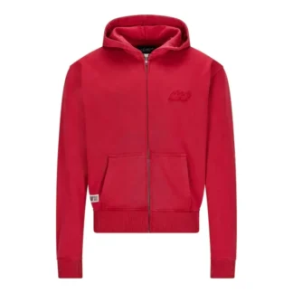 Red Basic NOFS Zipper Hoodie
